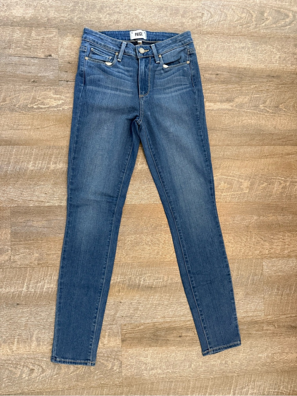 PAIGE Hoxton Ultra Skinny High Rise Jeans Size 26 Medium Wash Stretch Denim